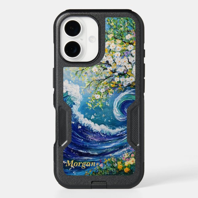 Whimsical Ocean Wave | Impressionism Painting Otterbox iPhone Case (Back)