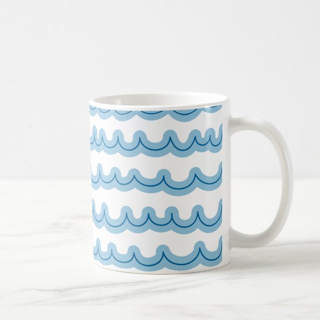 Whimsical Ocean Waves Coffee Mug (Right)