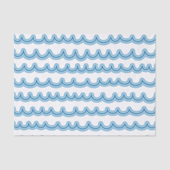 Whimsical Ocean Waves Tissue Paper (Front)