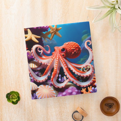 Whimsical Octopus 3 Ring Binder