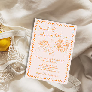 Whimsical Off The Market Hand Drawn Bridal Shower Invitation
