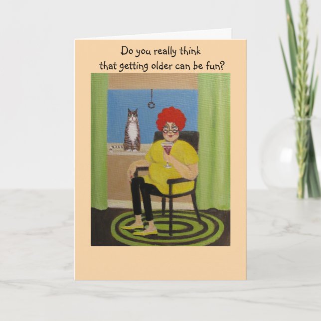 Whimsical older generation, Birthday card (Front)