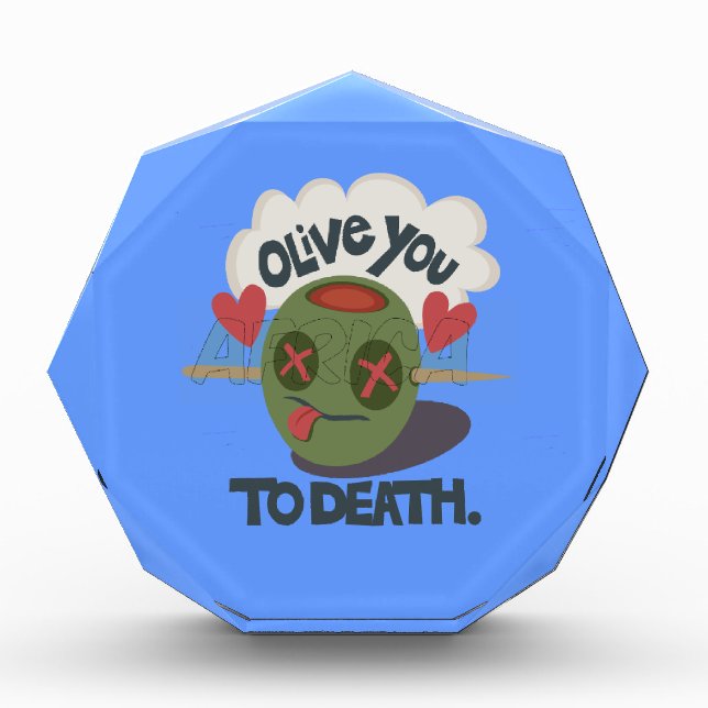 Whimsical "Olive My Heart" Funny Face Design Award (Front)