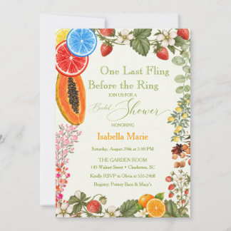 Whimsical One Last Fling Bridal Shower Invitation