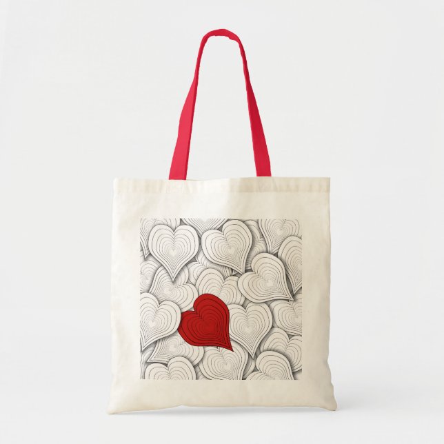 Whimsical Onion Hearts Illustration Tote Bag (Front)
