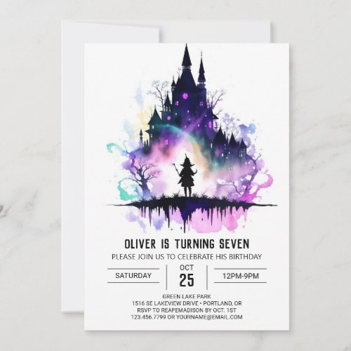 Whimsical Online Wizardry Birthday Invitation