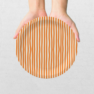 Whimsical Orange Striped Halloween Bachelorette Paper Plates