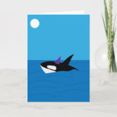 Biglietto Di Auguri Orca Killer Whale – Bianco E Nero, Interno Vuoto Con Busta – 144x148 Mm