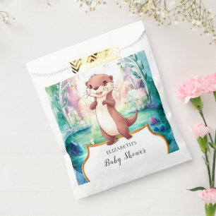 Whimsical Otter Baby Shower Favor Bag