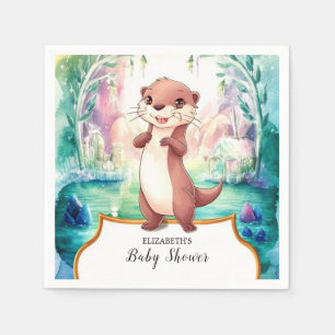 Whimsical Otter Baby Shower Napkins