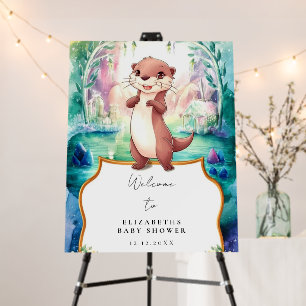 Whimsical Otter Baby Shower Welcome Sign