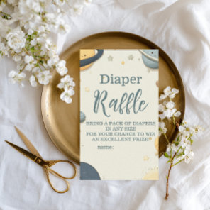 Whimsical Outer Space Baby Shower Diapper Raffle Enclosure Card