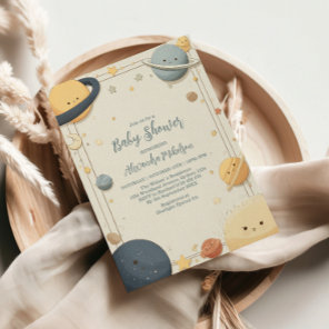 Whimsical Outer Space Baby Shower Invitation