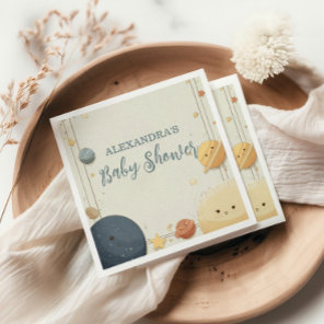 Whimsical Outer Space Baby Shower Napkins