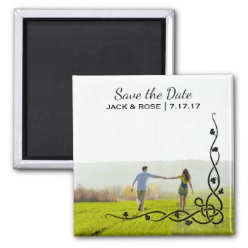 Whimsical Overlay | Custom Photo Save The Date Magnet by angela65 at Zazzle