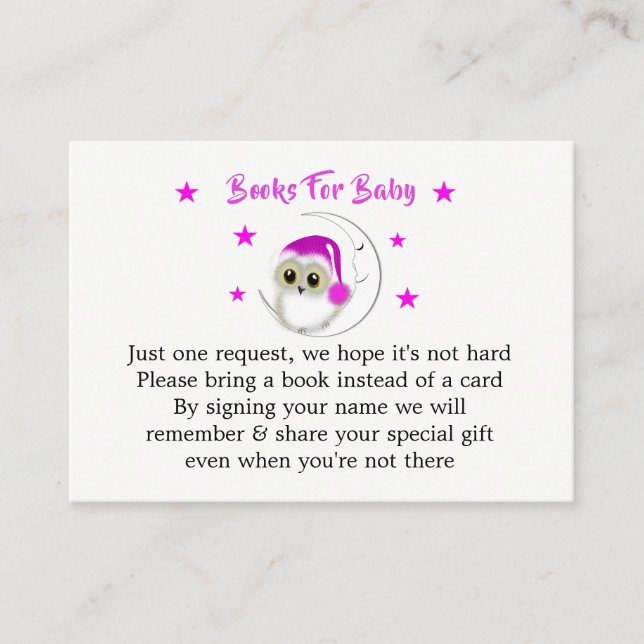 Whimsical Owl Baby Shower Cute Enclosure Card (Front)