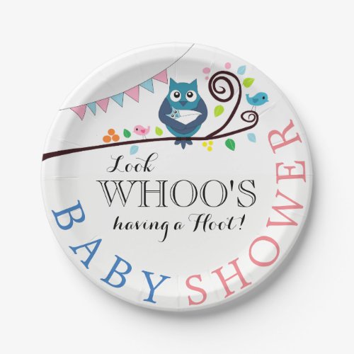 Whimsical Owl Baby Shower Paper Plates