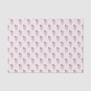 Whimsical owl chick tissue paper