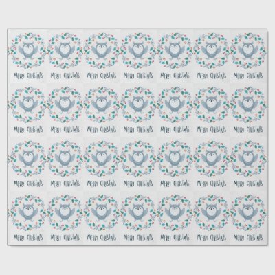 Whimsical Owl Christmas Wrapping Paper 