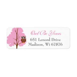 Whimsical Owl & Flowers  Return Address Labels
