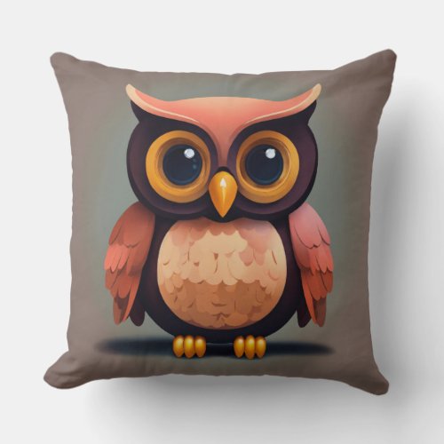Whimsical Owl Haven Decorative Throw Pillow