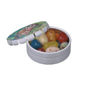 Whimsical Owl Jelly Belly Snip Snap Tin (Opened)