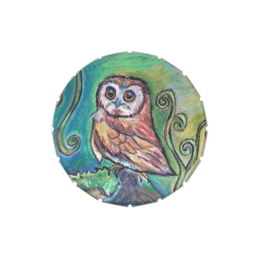Whimsical Owl Jelly Belly Snip Snap Tin (Top)