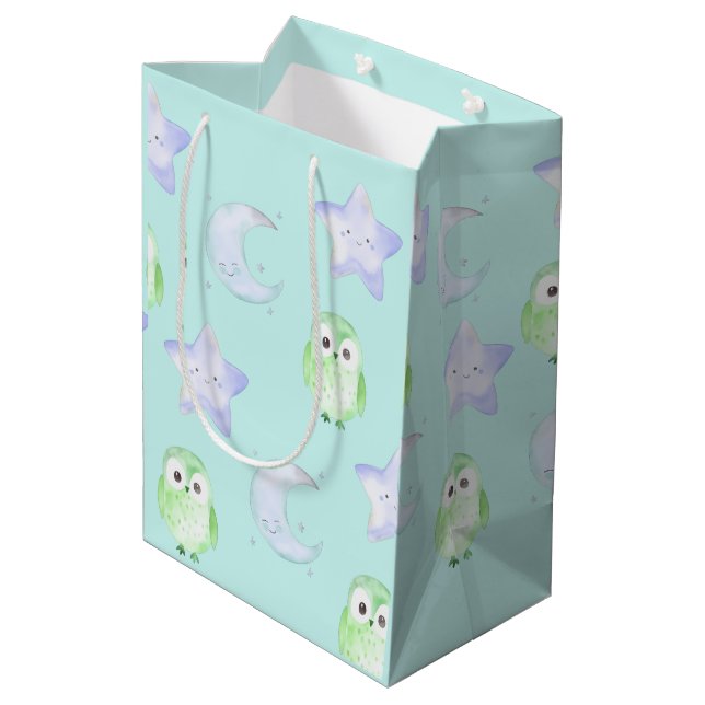 Whimsical Owl Medium Gift Bag (Back Angled)