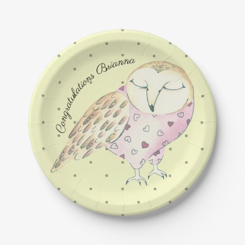 Whimsical Owl Personalized Paper Plates