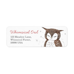 Whimsical Owl Return Address Label