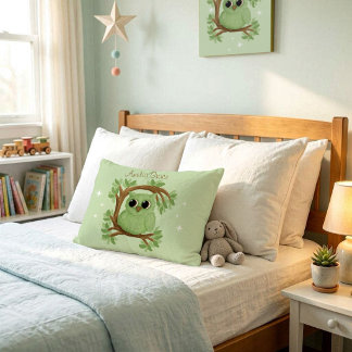 Whimsical Owl Throw Pillow
