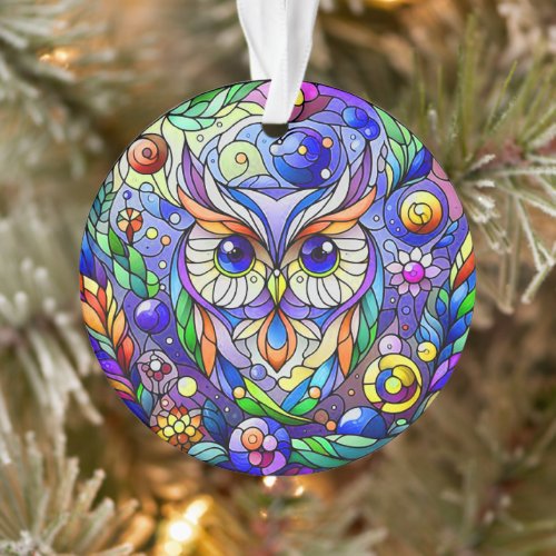 Whimsical Owl With Sapphire Eyes Ornament