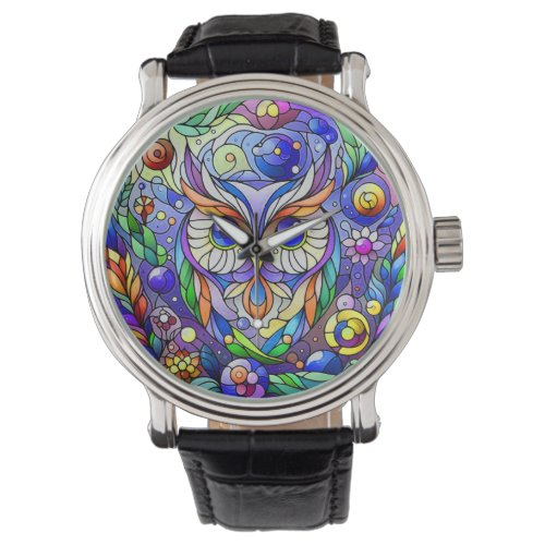 Whimsical Owl With Sapphire Eyes Watch
