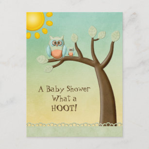 Whimsical Owls Baby Shower Invitation