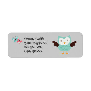 Whimsical Owls Customizable Return Address Label