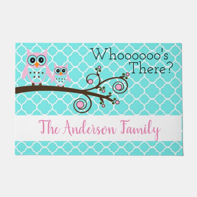 Whimsical Owls Doormat (Front)