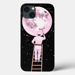 Whimsical "Painter of the Moon" Surreal iPhone 13 Case
