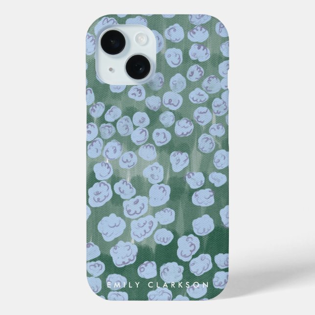 Whimsical Painterly Meadow iPhone Case (Back)