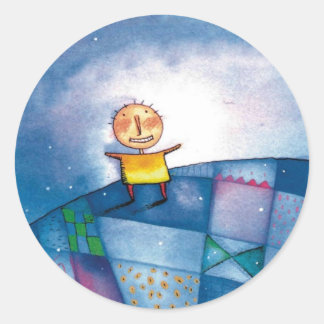 whimsical painting classic round sticker