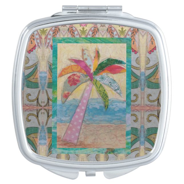 Whimsical Palm Tree Compact Mirror (Front)