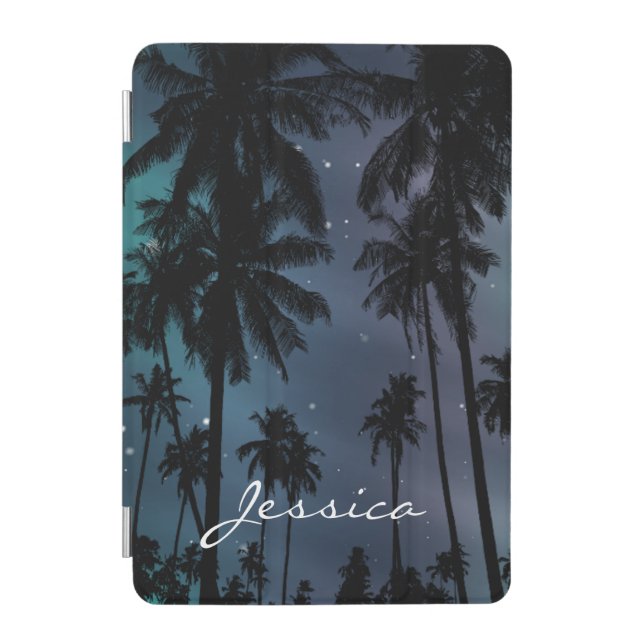 Whimsical Palm Trees and Starry Night Sky iPad Mini Cover (Front)