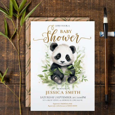 Whimsical Panda Baby Shower Invitation