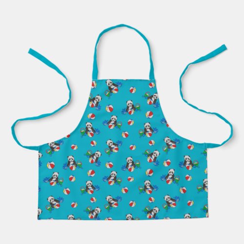 Whimsical Panda Bears Beach Balls Apron