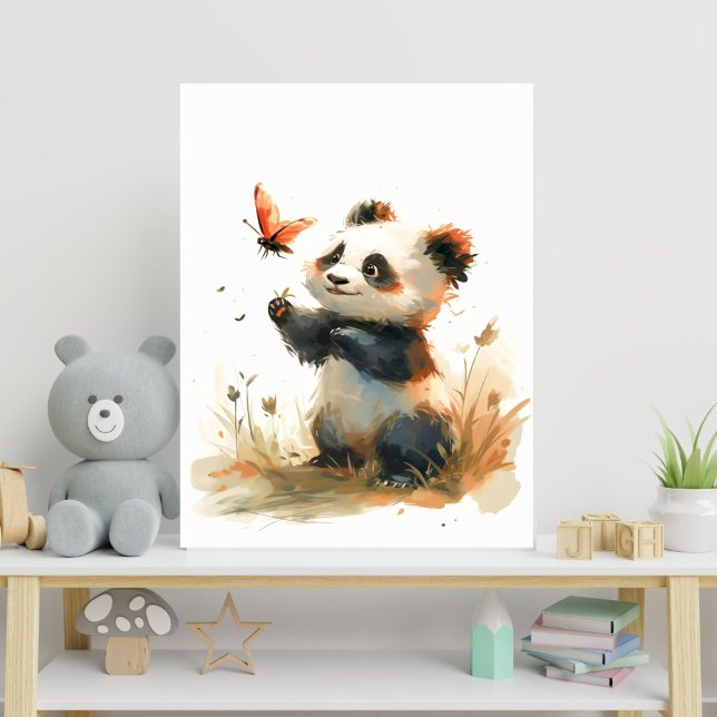 Whimsical Panda & Butterfly - Playful Nursery Art  Foam Board (Creator Uploaded)