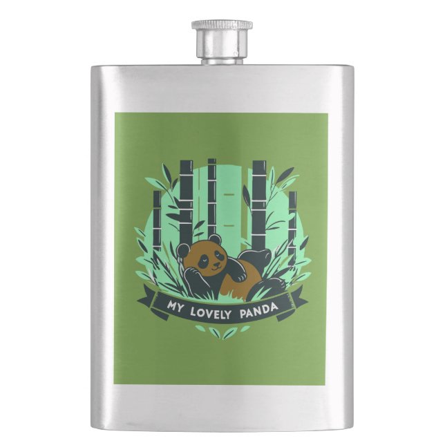 Whimsical Panda Gifts: Adorable Designs & Artwork  Flask (Front)