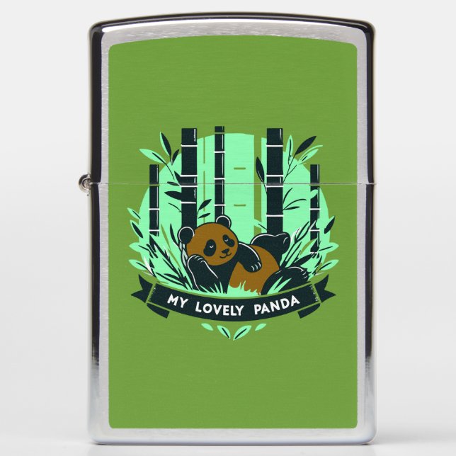 Whimsical Panda Gifts: Adorable Designs & Artwork  Zippo Lighter (Front)