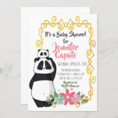 Whimsical Pandas Baby Shower Invitation (Front/Back)