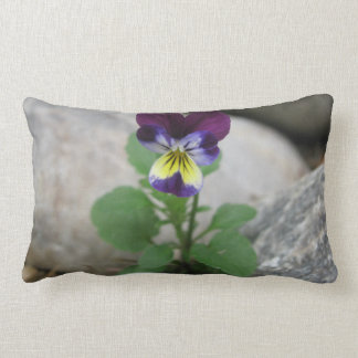 Whimsical pansy lumbar pillow