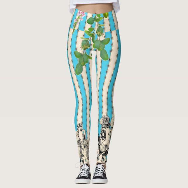 Whimsical Parade Leggings Vintage Fantasy (Front)