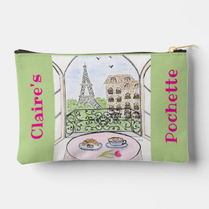 Whimsical Paris and Eiffel Tower Accessory Zipper Pouch